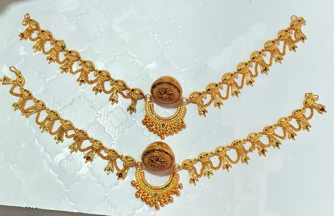 Gold-Plated Rakhdi Set with Puwai