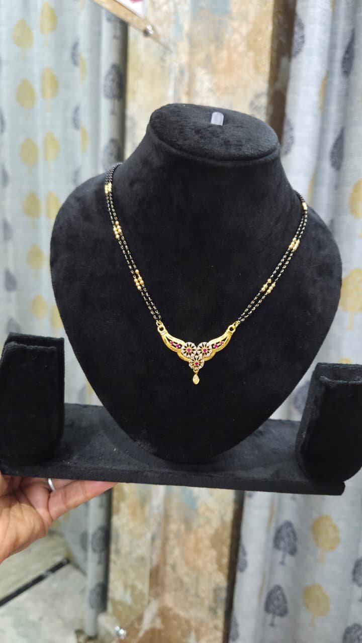 Gold looking Cut Mangal sutra daily use