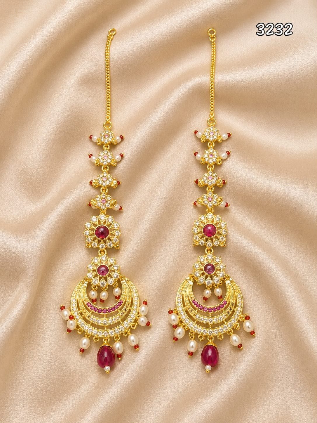 Grm gold polish guaranty earrings with jhele