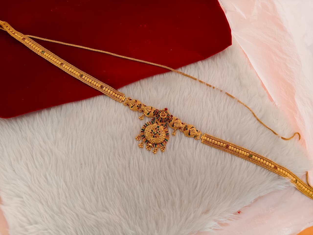 Gold plated polish garety kamarband (kandora)