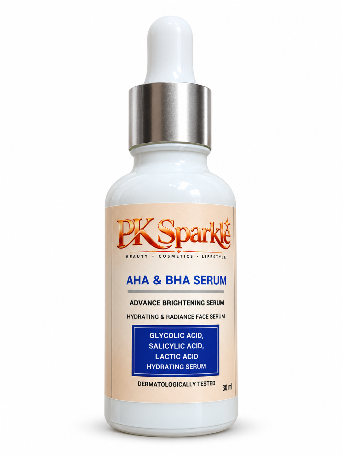 Face Serum AHA & BHA with Glycolic Acid, Salicylic Acid & Lactic Acid, Brightening, Hydrating & Radiance Care, 30 ml image 4