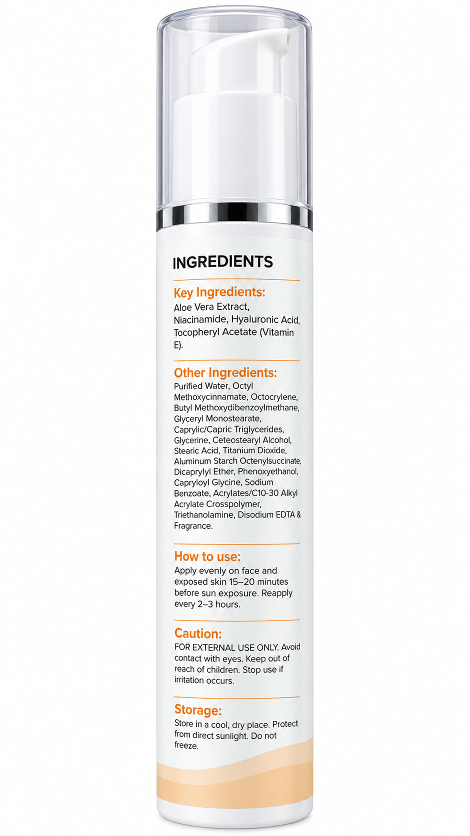 Sunscreen with Aloe Vera, Niacinamide, Hyaluronic Acid & Vitamin E, Hydrating, Brightening & Daily Defence, 50 ml image 2
