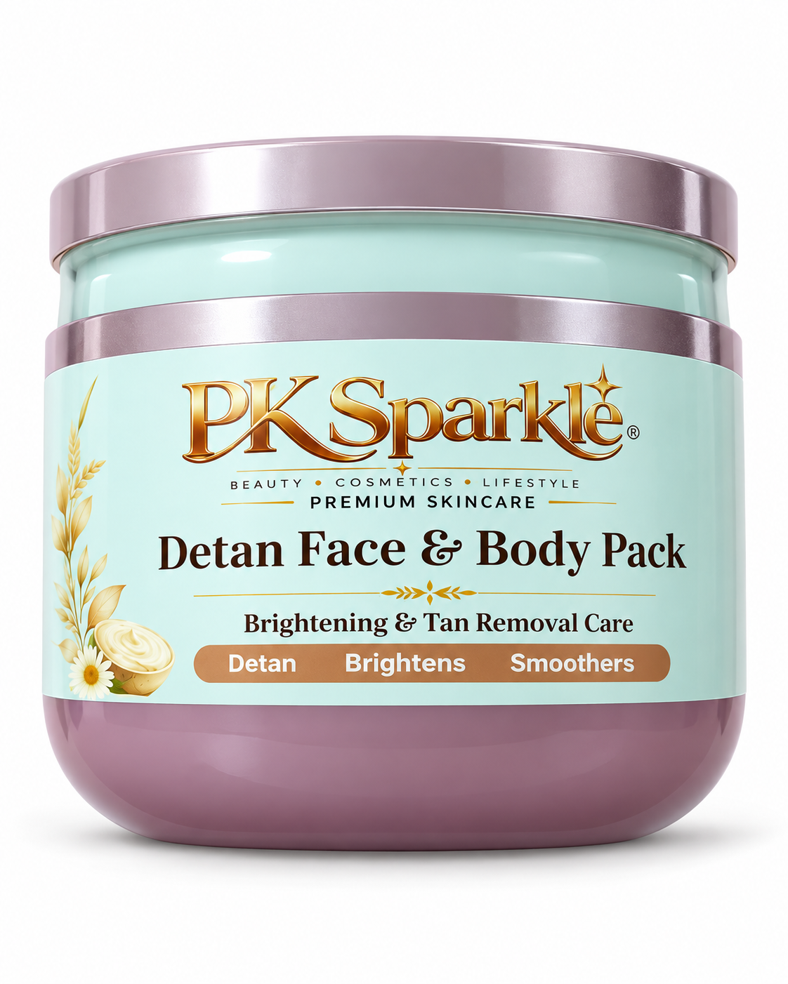 Detan Face & Body Pack with Kojic Acid Dipalmitate, Niacinamide, Rice Water, Arbutin, Lactic Acid & Glycolic Acid, Brightening & Tan Removal Care, 500 g image 4