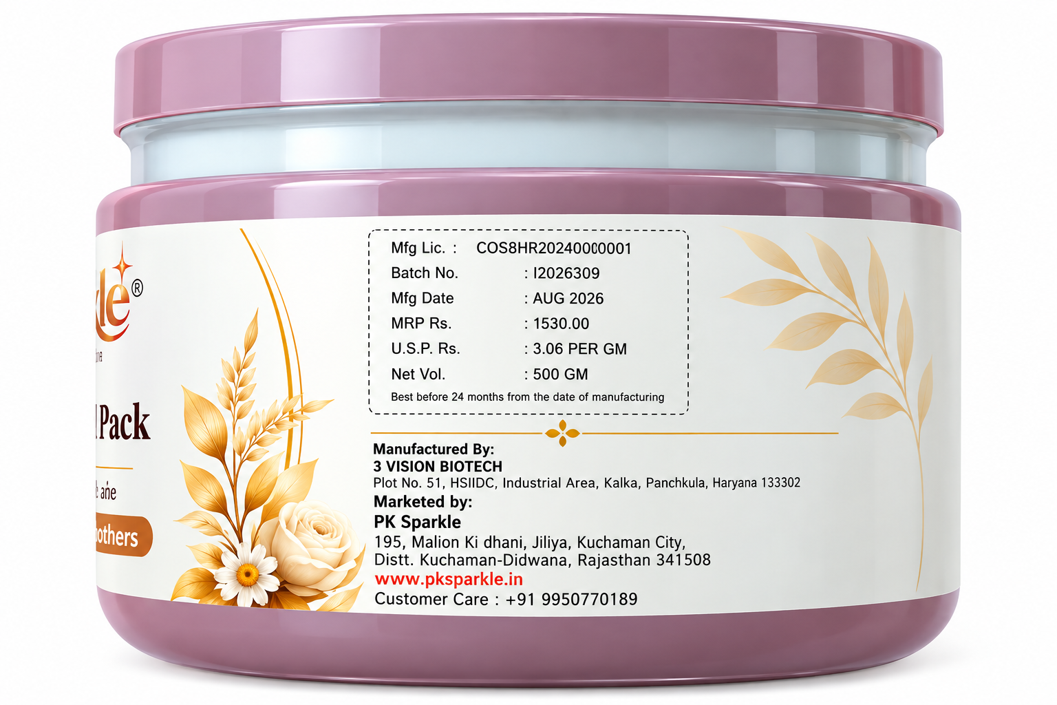 Detan Face & Body Pack with Kojic Acid Dipalmitate, Niacinamide, Rice Water, Arbutin, Lactic Acid & Glycolic Acid, Brightening & Tan Removal Care, 500 g image 2