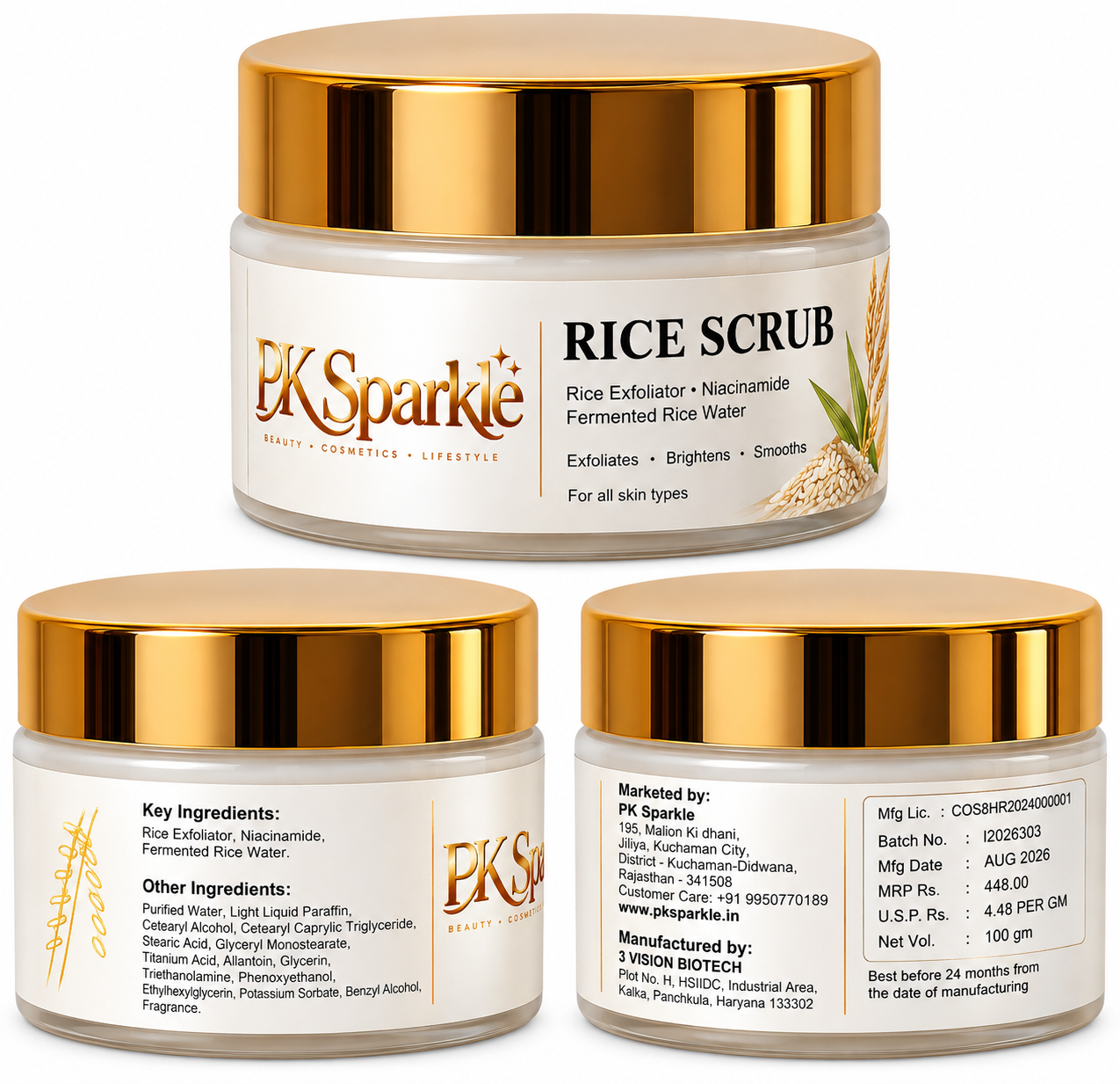 Rice Scrub with Rice Exfoliator, Niacinamide & Fermented Rice Water – Exfoliating, Brightening & Smoothing Face Scrub image 2